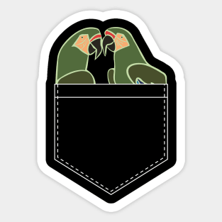 Two Macaw Parrots in a Pocket Sticker